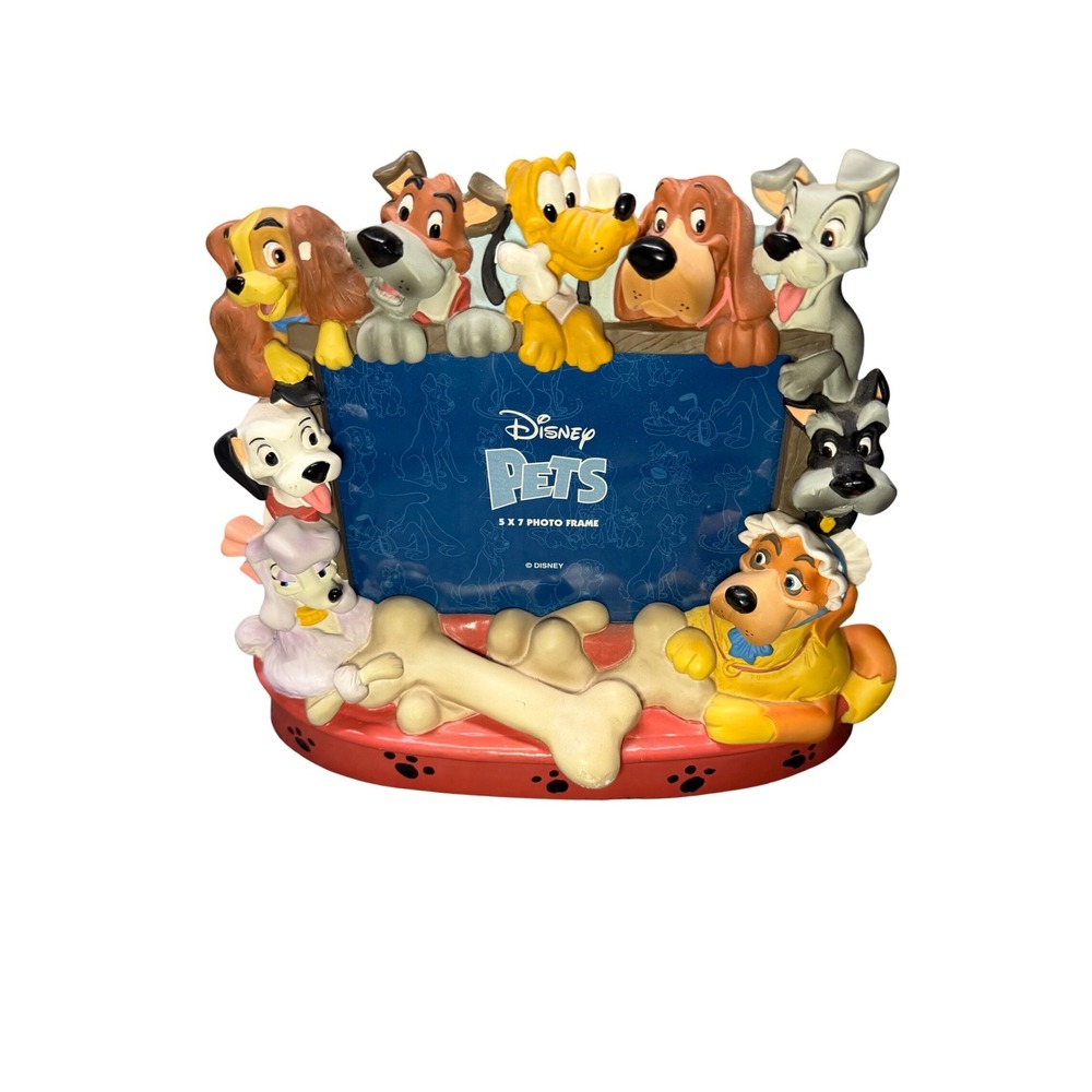 Disney Pets 3D Dog Characters 5x7 Photo Frame Pluto Lady Tramp Pongo Nana Resin